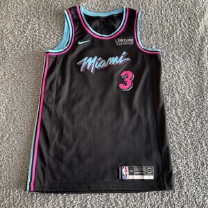 2018 Nike Authentic Dwayne Wade NBA Miami Heat Vice Nights Swingman Jersey 40 S